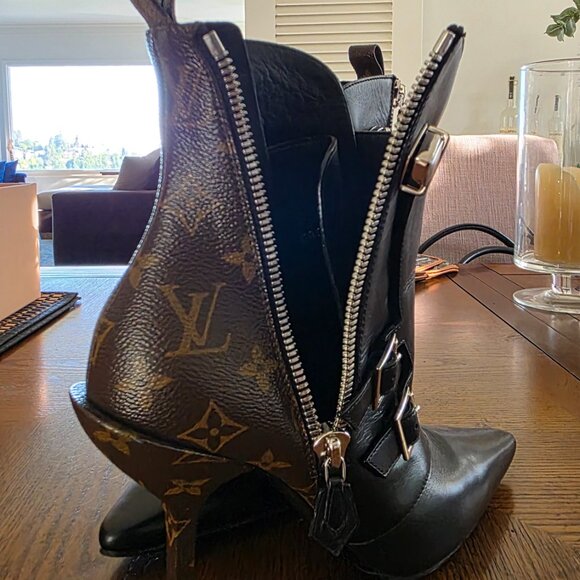 Louis Vuitton 'Janet' Calfskin Monogram Zippered Ankle Boots - Picture 11 of 16